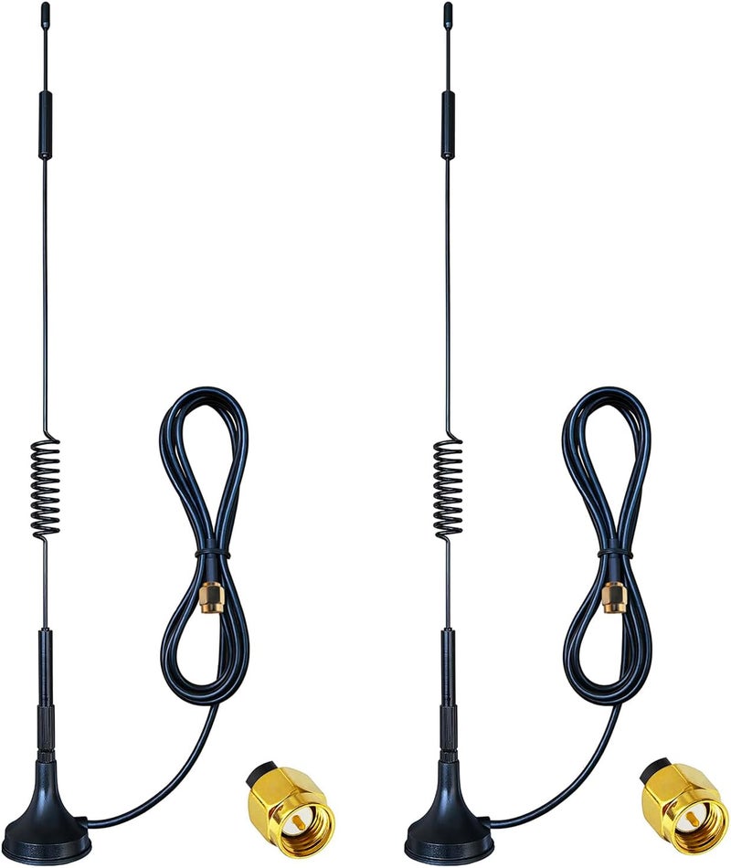 Dixingtek 2-Pack GSM 3G 4G LTE SMA Antenna Magnetic Base, Compatible with 4G LTE Router Hunting Game Camera Network Card IP Camera Video Security Camera IoT Cellular Phone Spring 4G Antennas - Image 1